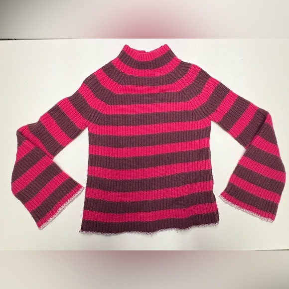 Maeve By Anthropologie Women’s Small Stripe Bell Sleeve Wool Blend Cowl Sweater - Picture 1 of 11